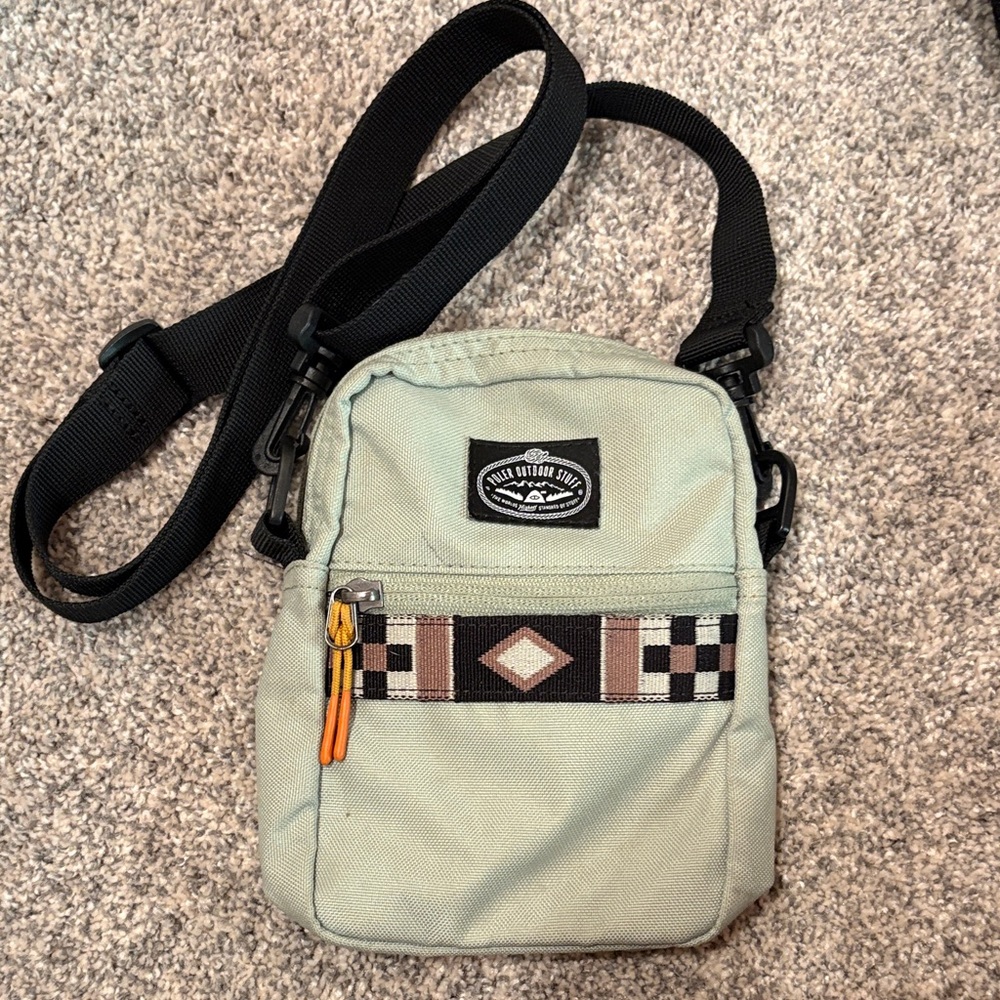 Poler Sage and Black Checkered Belt Bag